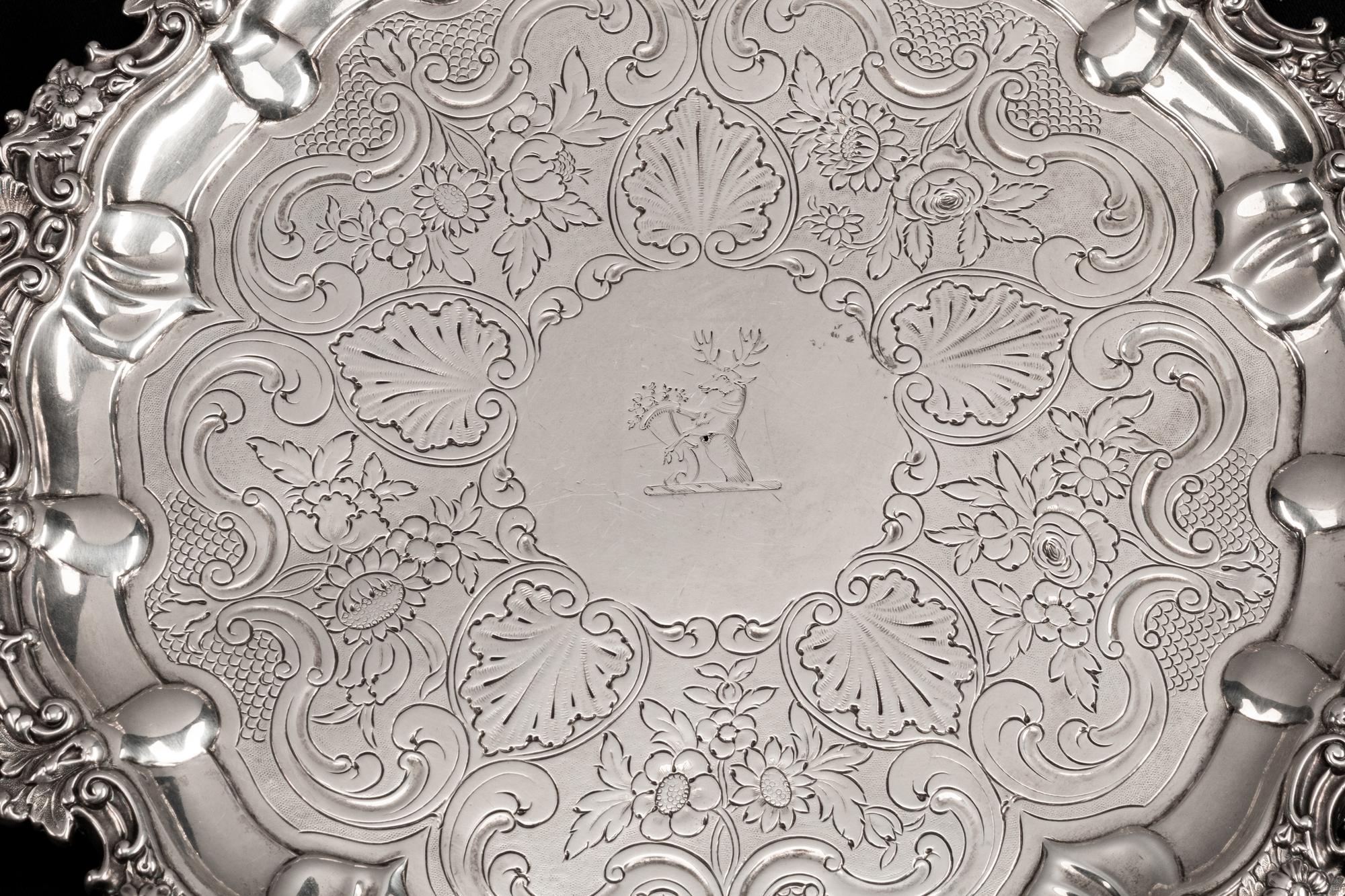 A Pair of George IV Scottish Silver Trays — James & William Marshall, Edinburgh, 1829