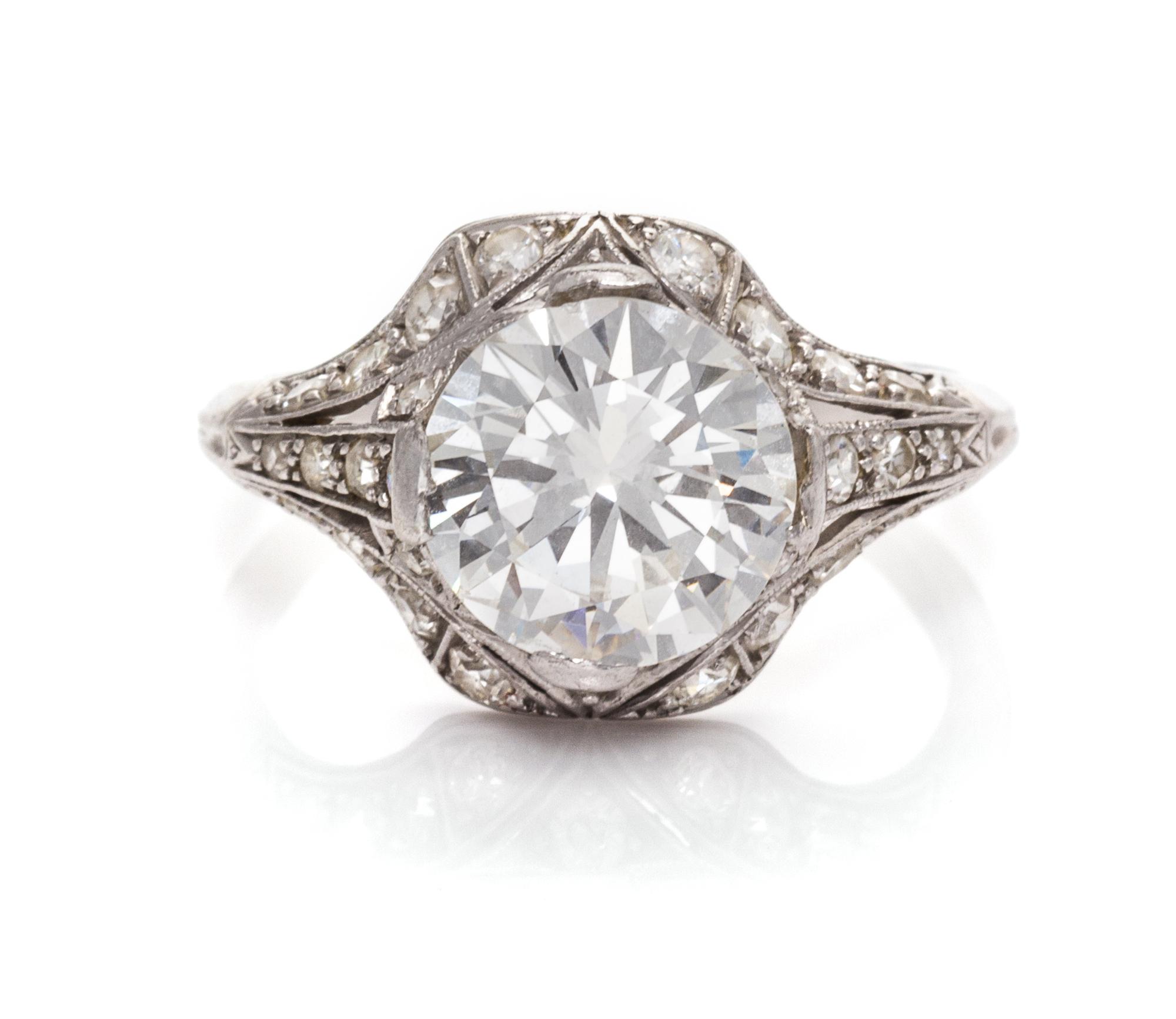 A Platinum and Diamond Ring, 3.70 dwts.