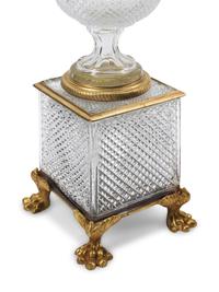 A Pair of French Gilt-Bronze Mounted Cut Glass Urns