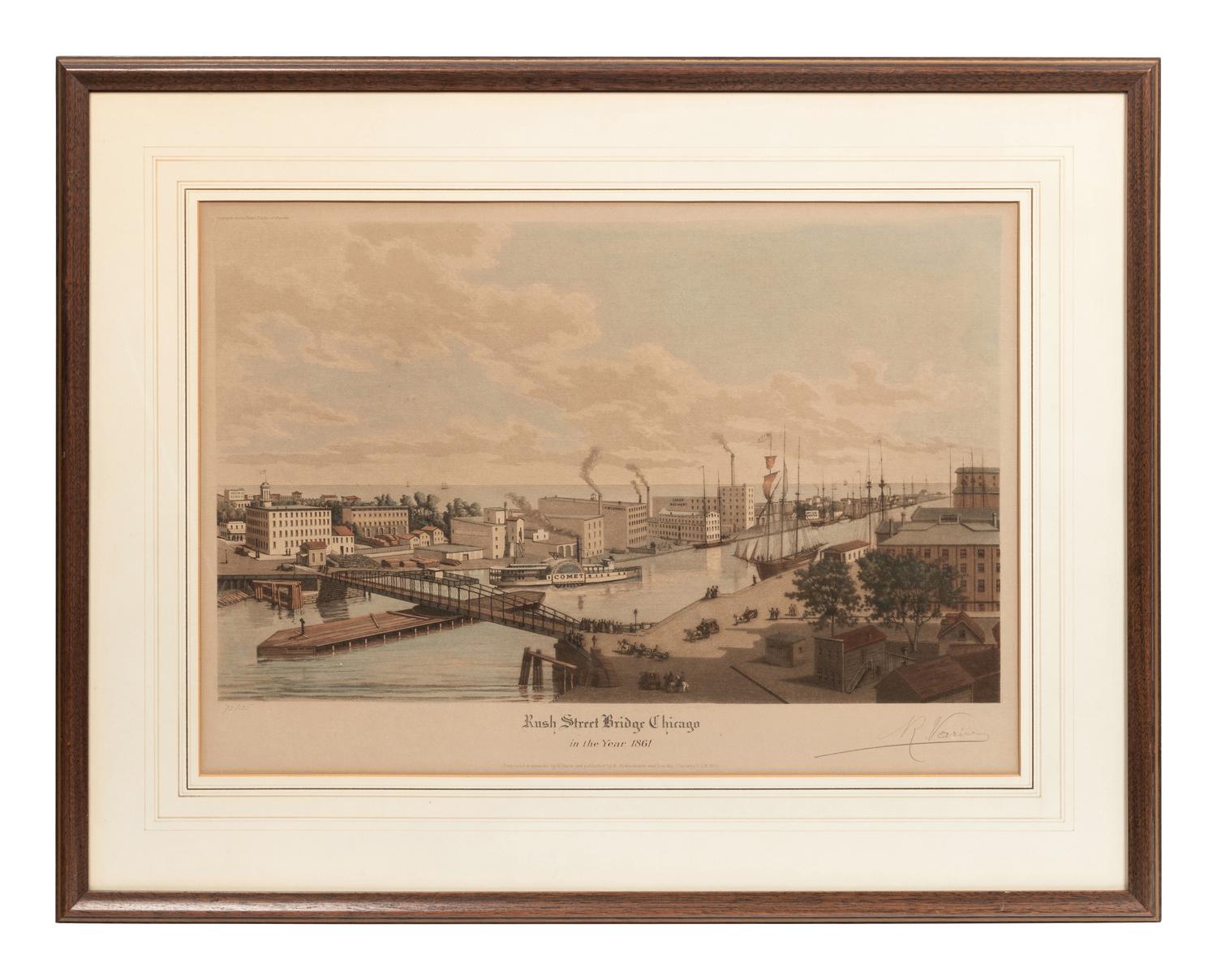 [CHICAGO]. VARIN, Raoul. A suite of 4 works depicting 19th century Chicago, including: