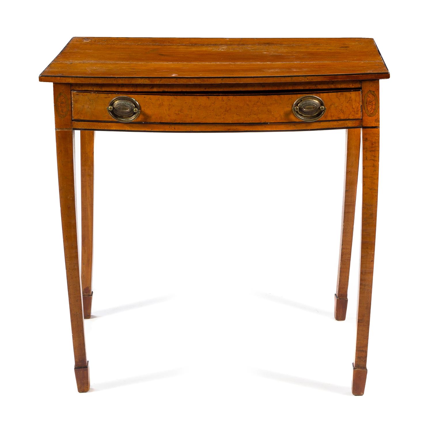 A George III Satinwood Table Height 30 7/8 x width 32 1/8 x depth 19 1/8 inches. — LATE 18TH CENTURY