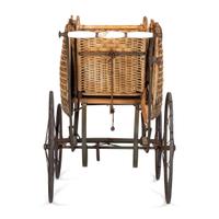 A Victorian Basket Weave Swan-Decorated Trolley
