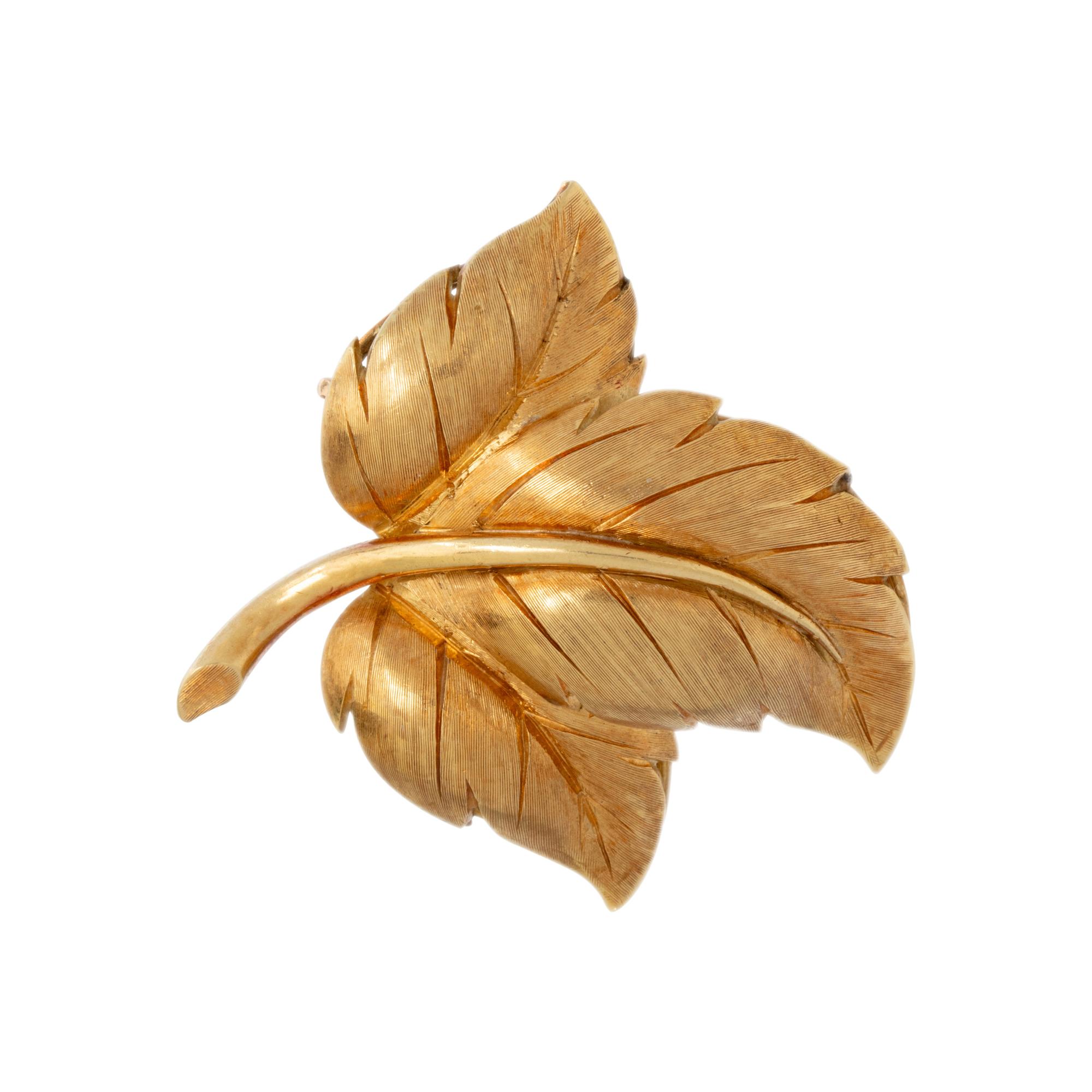 TIFFANY & CO., LEAF BROOCH
