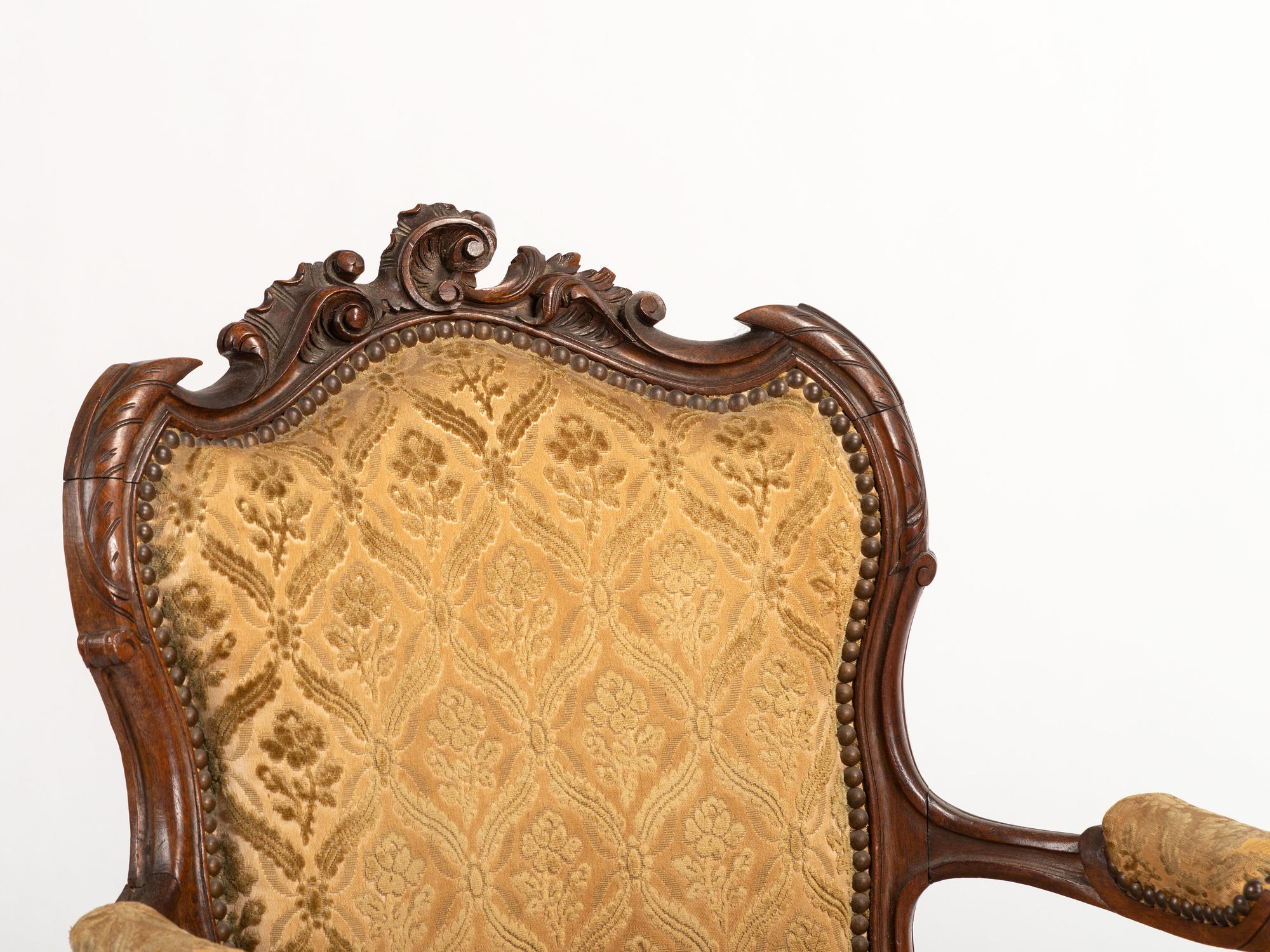 Four French Louis Philippe Walnut Chairs