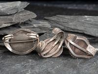 Navajo Silver and Petrified Wood Cuff Bracelets