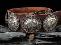 Petite Navajo Second Phase Concha Belt, Collected by Hoffman Birney (1891-1958)