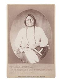 [NATIVE AMERICANS]. Sitting Bull cabinet photograph. Fort Randall, Dakota Territory: Bailey, Dix & Mead, 1882.