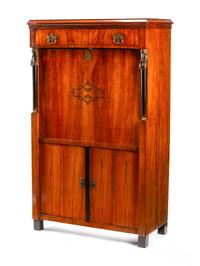 A Nothern European Parcel Ebonized Fall-Front Secretary