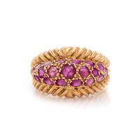 CHERNY, YELLOW GOLD AND RUBY RING