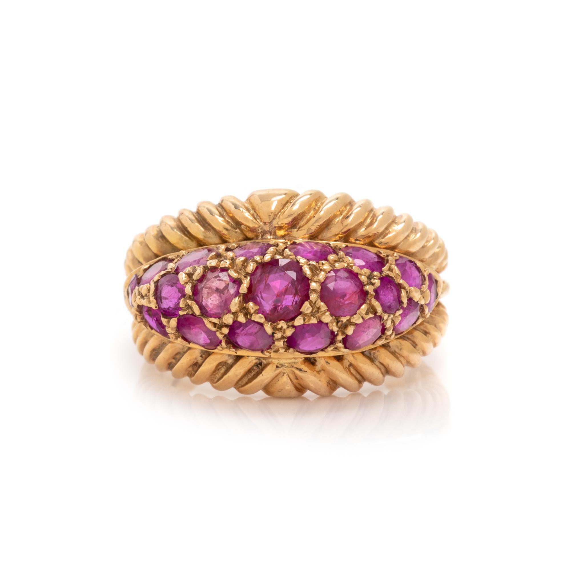 CHERNY, YELLOW GOLD AND RUBY RING