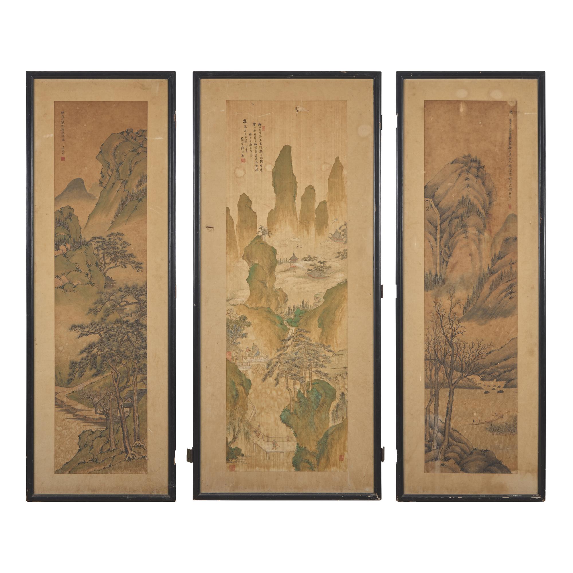 Three Chinese Paintings, 20th Century — 近代 山水圖三幅