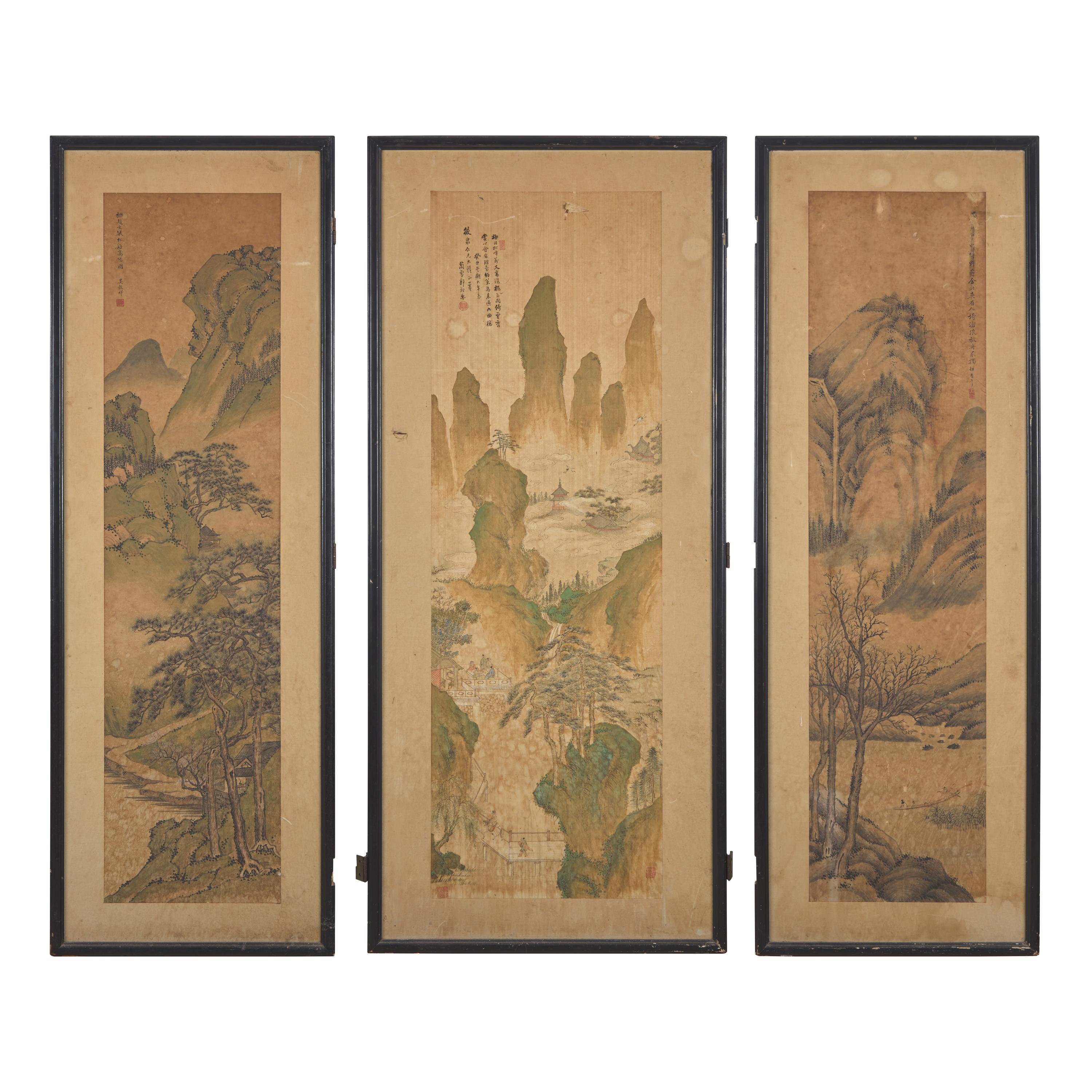 Three Chinese Paintings, 20th Century — 近代 山水圖三幅