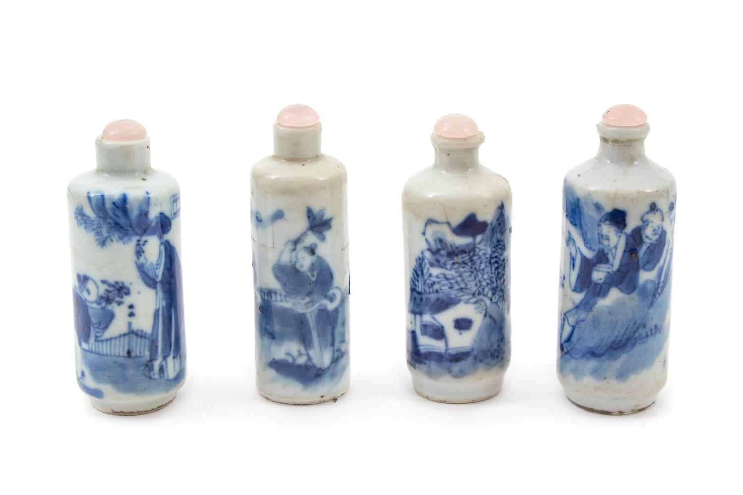 A Group of Chinese Blue and White Snuff Bottles