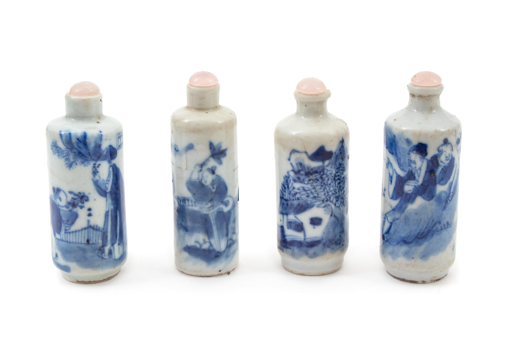 A Group of Chinese Blue and White Snuff Bottles