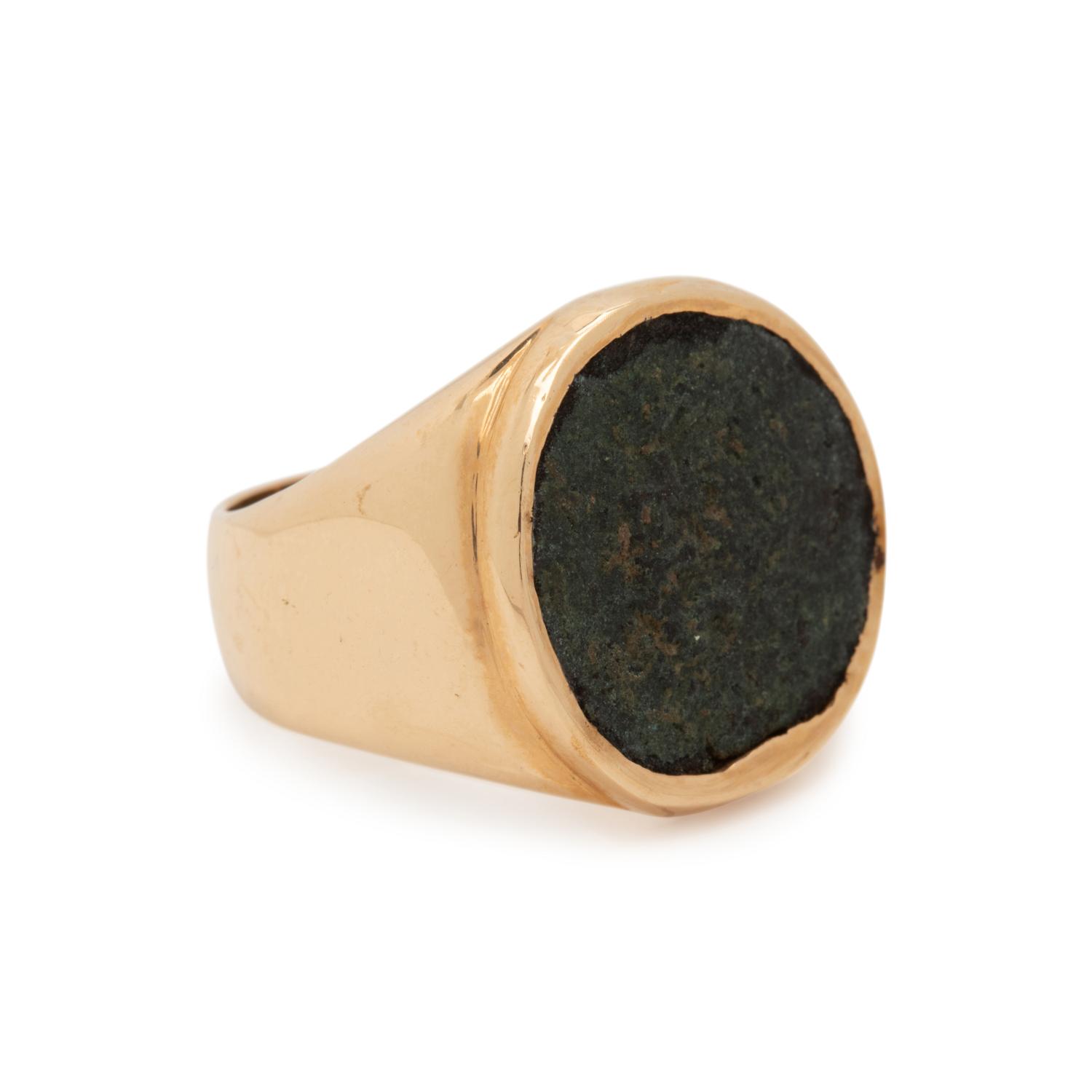 YELLOW GOLD AND COIN RING