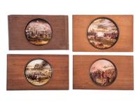 [CIVIL WAR - MAGIC LANTERN SLIDES]. An extensive collection of 250+ hand-colored glass slides featuring illustrations of Civil War campaigns, battles, and naval engagements, including: