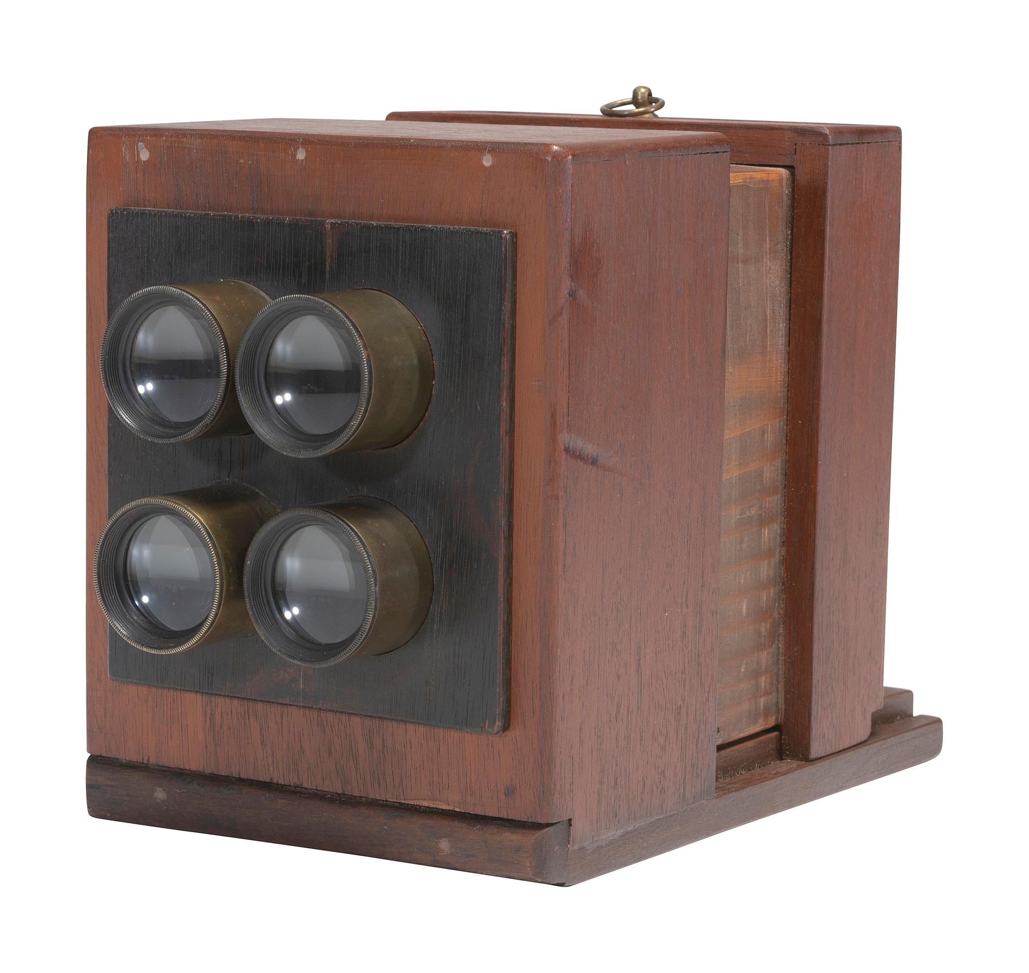 [CAMERAS]. Replica 4-tube sliding box camera by Robert Lisle, 1983.