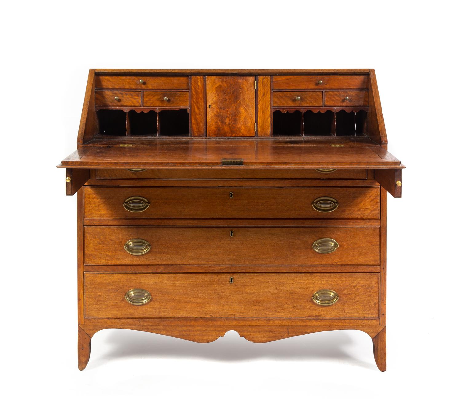 A Federal Carved Mahogany Slant-Front Desk