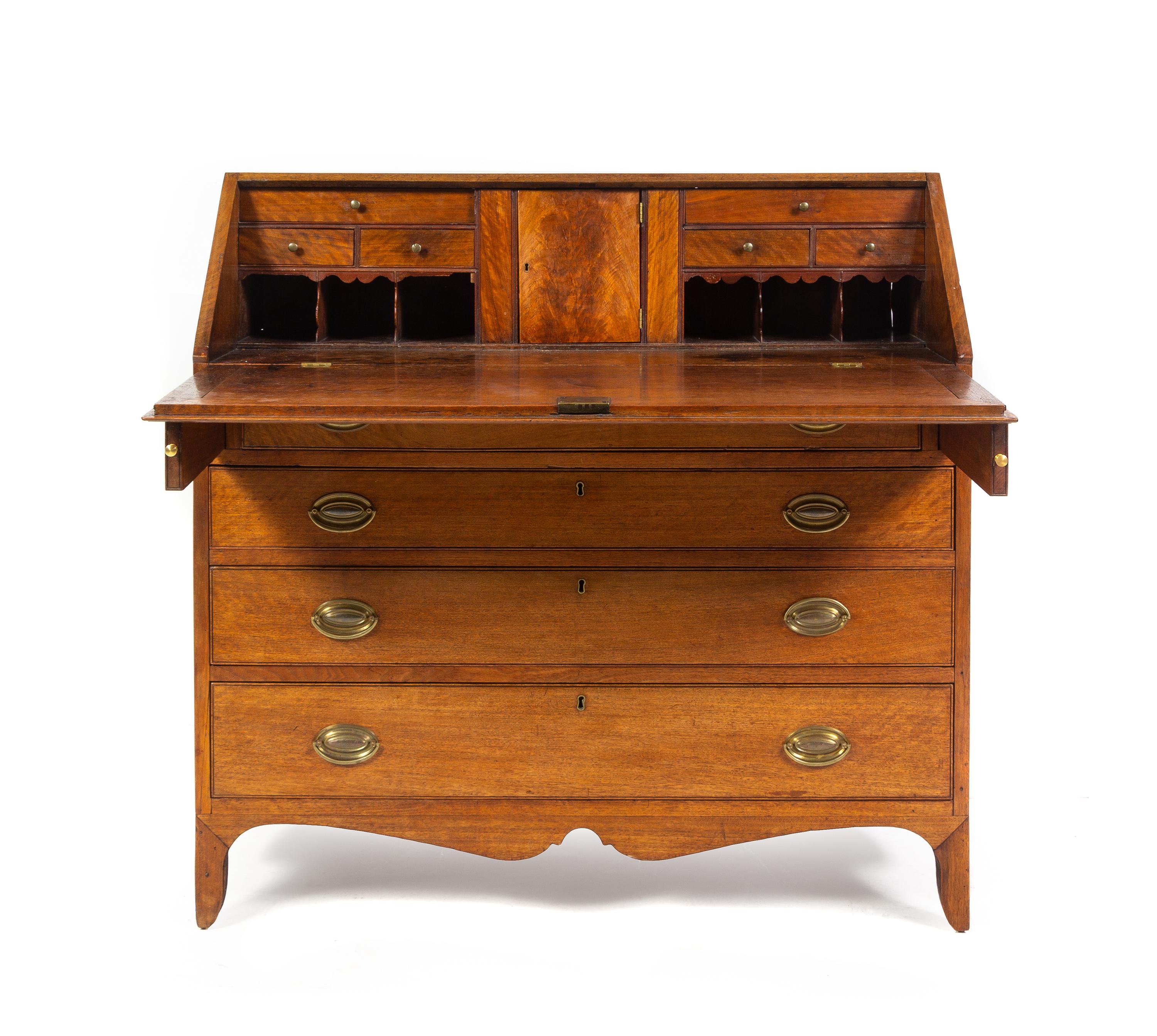 A Federal Carved Mahogany Slant-Front Desk