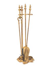 A Set of Louis XV Style Gilt Bronze Fire Tools
