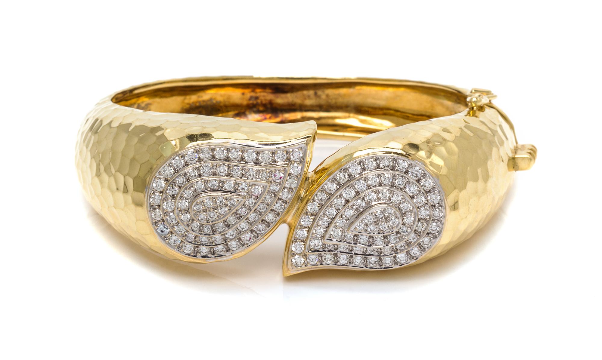An 18 Karat Yellow Gold and Diamond Bracelet, Sal Praschnik, Circa 1985, 50.50 dwts.
