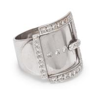 An 18 Karat Gold and Diamond Buckle Motif Ring, M&J Savitt,