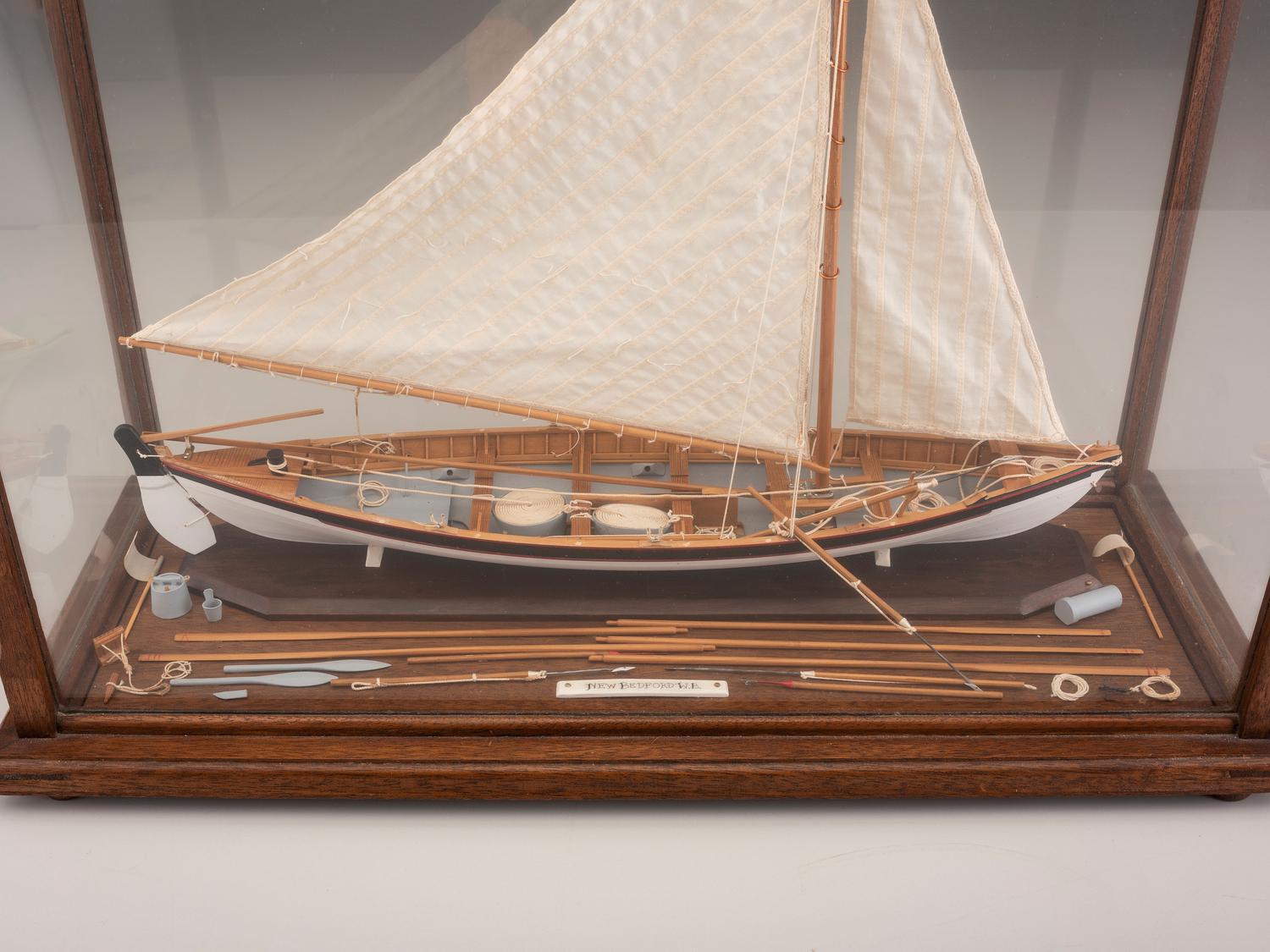 A Painted Wood Model of a Whaling Ship