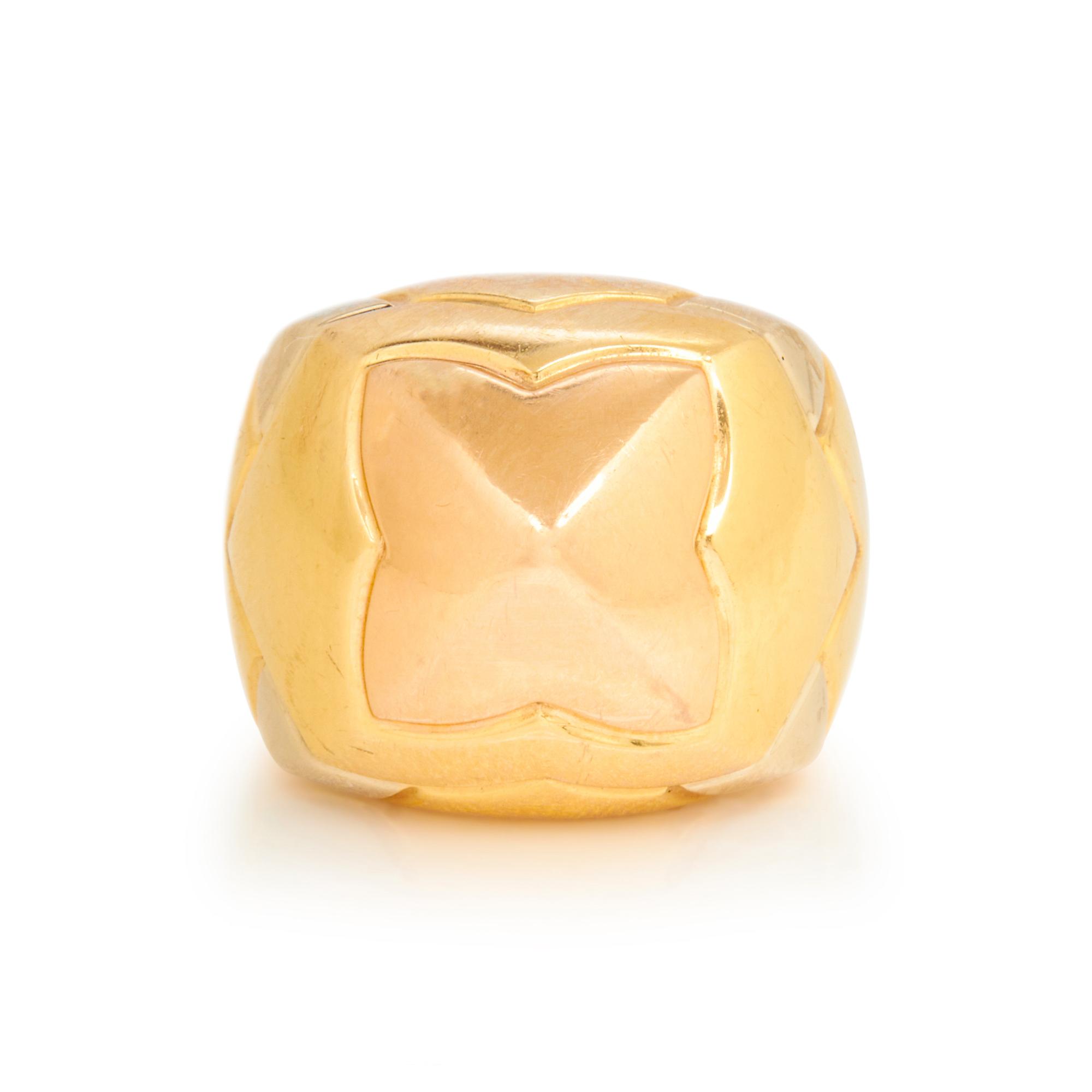 BULGARI, TRICOLOR GOLD 'PYRAMIDE' RING