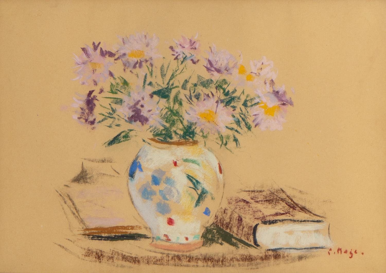 Still Life with Flowers and Books on a Table