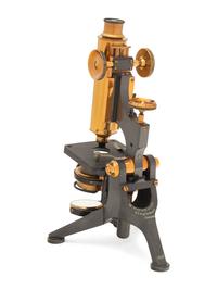 An English Brass and Black Lacquered Microscope