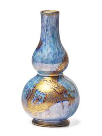 A Wedgwood Dragon Lustre Double Gourd Form Vase