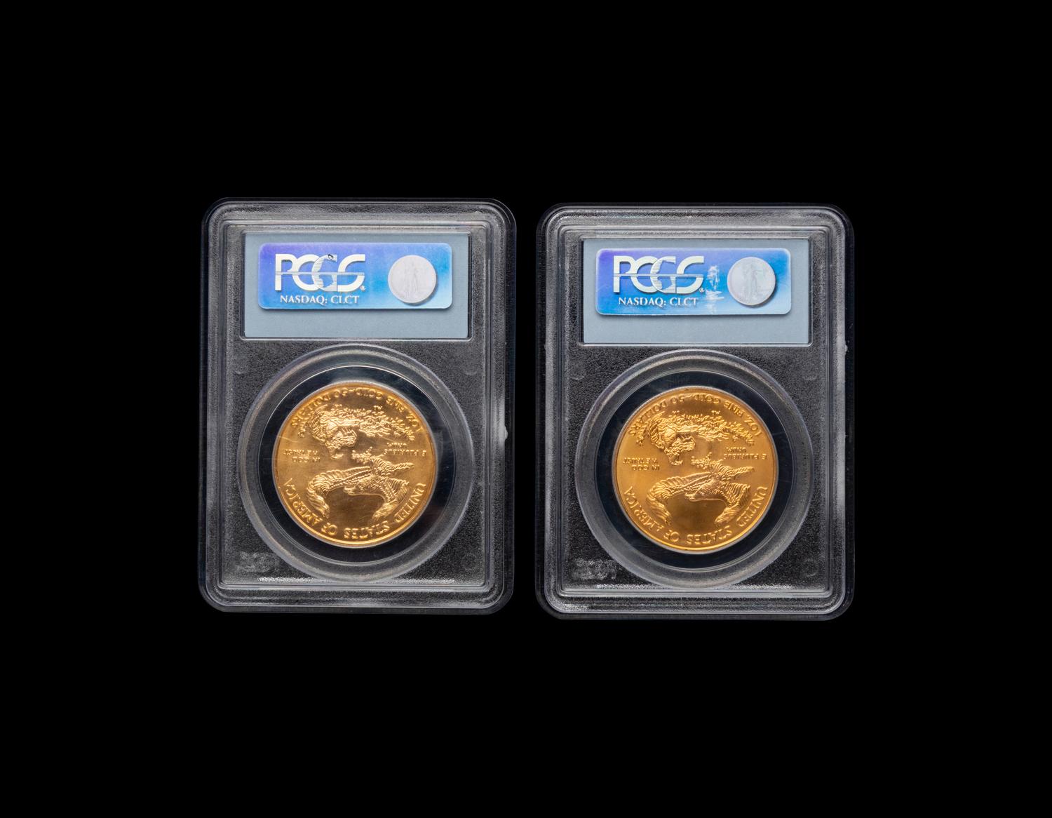 Two 2006 Gold Eagle $50 Coins (PCGS MS70)