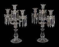A Pair of Baccarat Molded Glass Candelabra