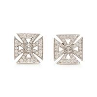 TIFFANY & CO., DIAMOND MALTESE CROSS EARRINGS