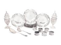 A Group of Twenty-Two Silver Table Articles