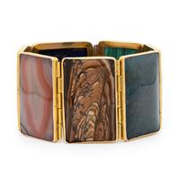 ANTIQUE, HARDSTONE PLAQUE BRACELET