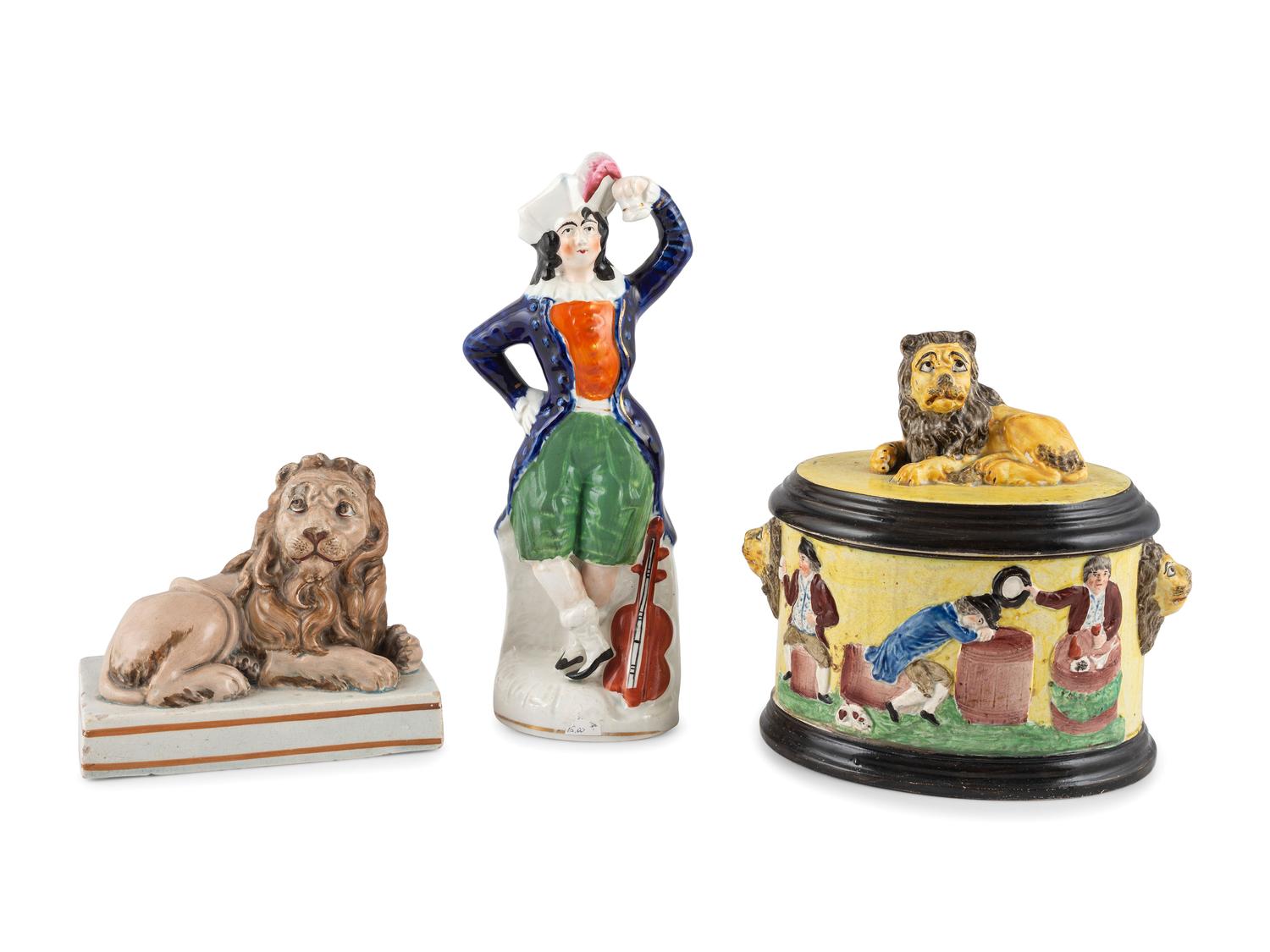 Three English Glazed Pearlware Articles