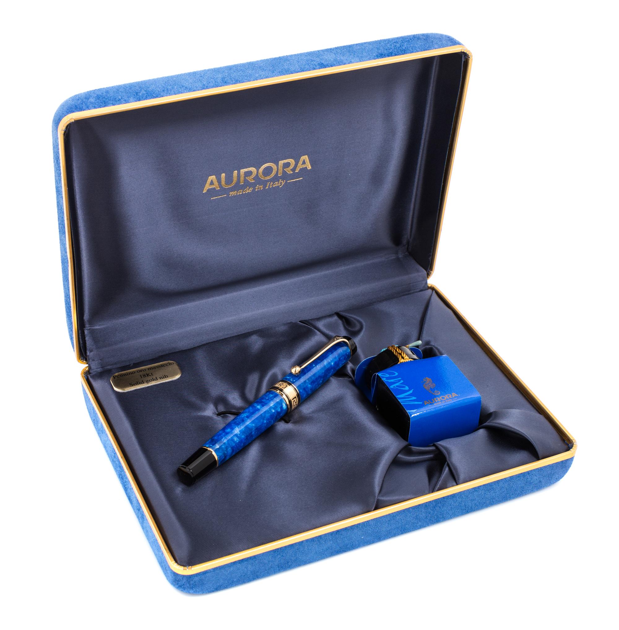 An Aurora Mare Limited Edition Fountain Pen and Ink Set