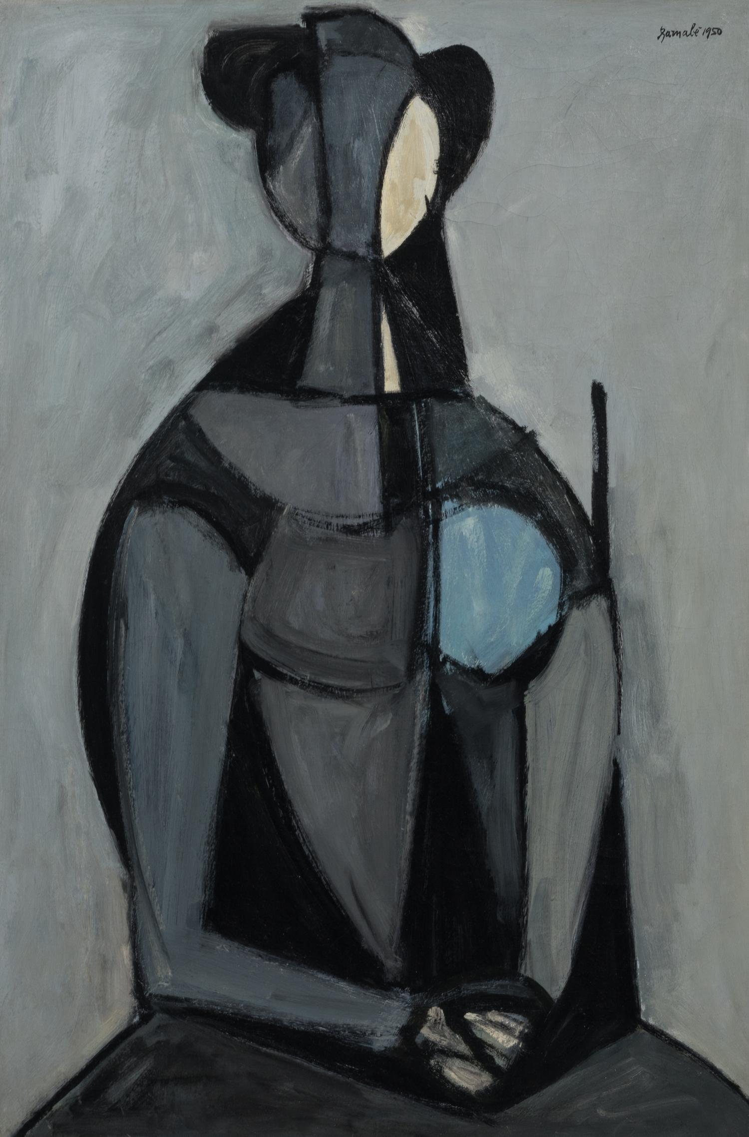 Figura seduta, fondo grigio (Sitting Figure, Grey Background) , 1950