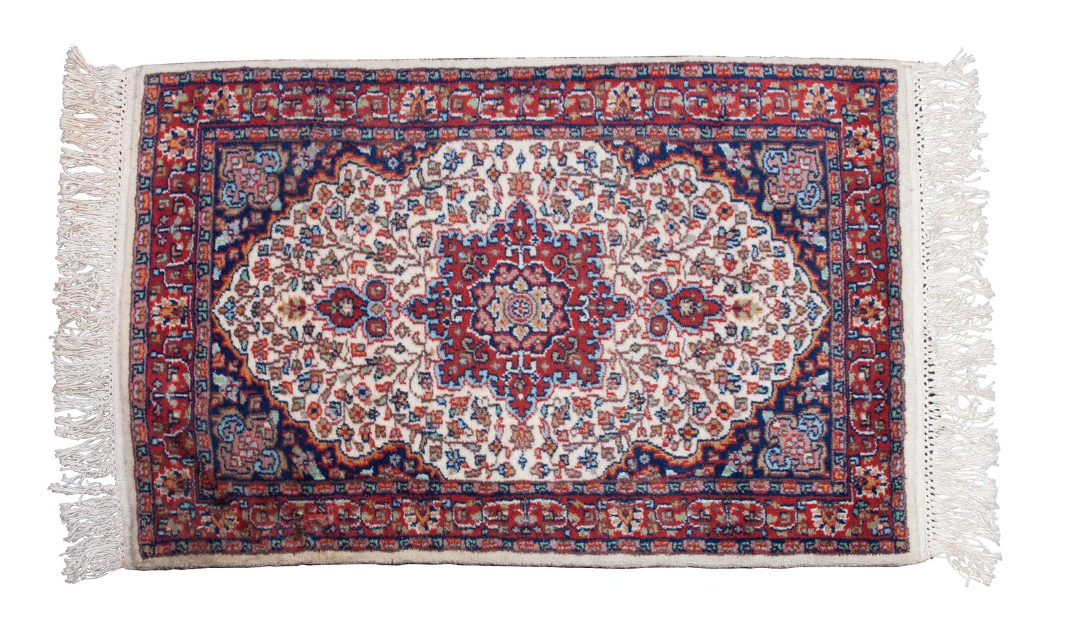 Two Persian Wool Mats Larger: 5 feet 2 inches x 2 feet 11 inches. — 2ND HALF 20TH CENTURY