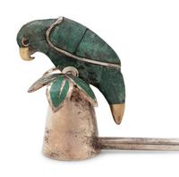 An Emilia Castillo Silver-Plate and Hardstone Figural Candle Snuffer