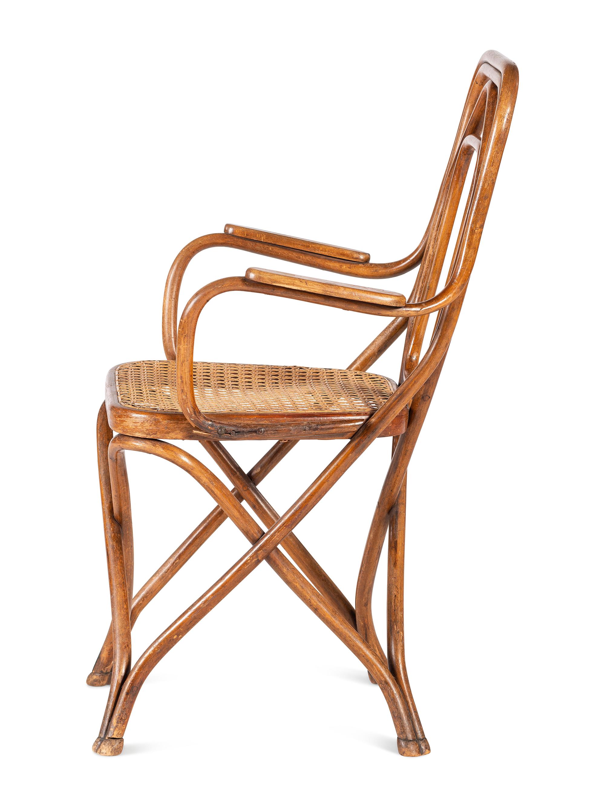 A Beech Bentwood Armchair, Likely Designed by August Thonet