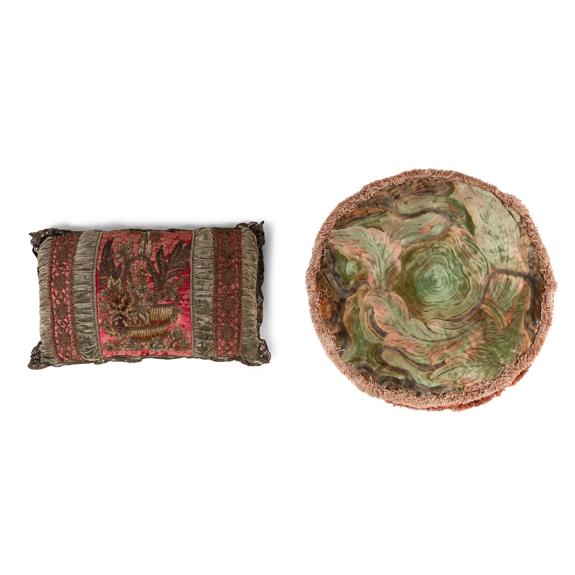 Two Continental Panels Worked as Cushions