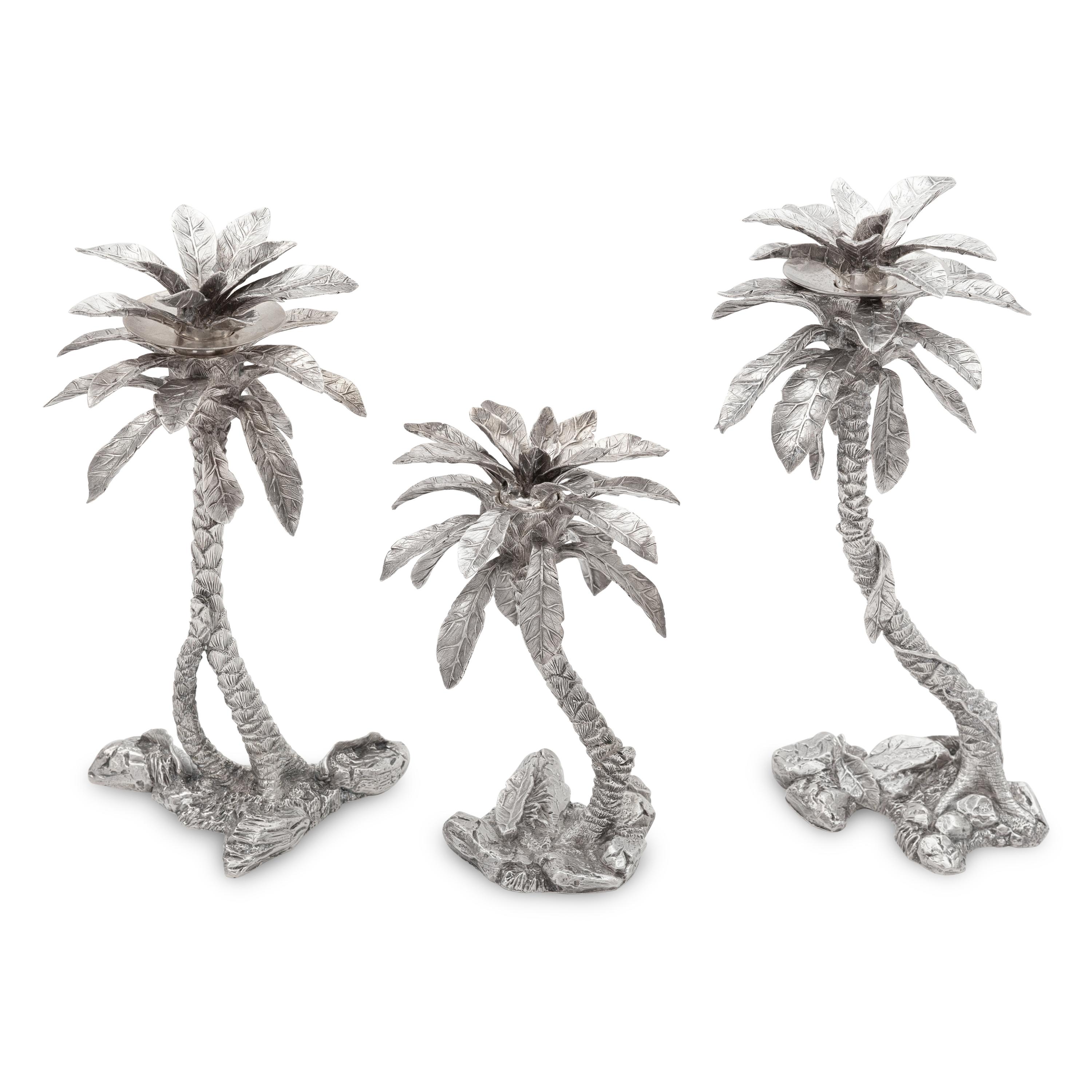 Patrick Mavros (London and Harare, Zimbabwe, Est. 1978) — Three Equatorial Palm Tree Candle Holders, 1996