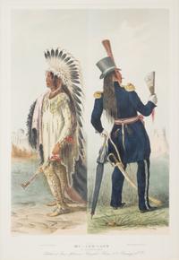 Three Hand-Colored Lithographs by George Catlin (American, 1796-1872) and a Lithograph Published by McKenney and Hall