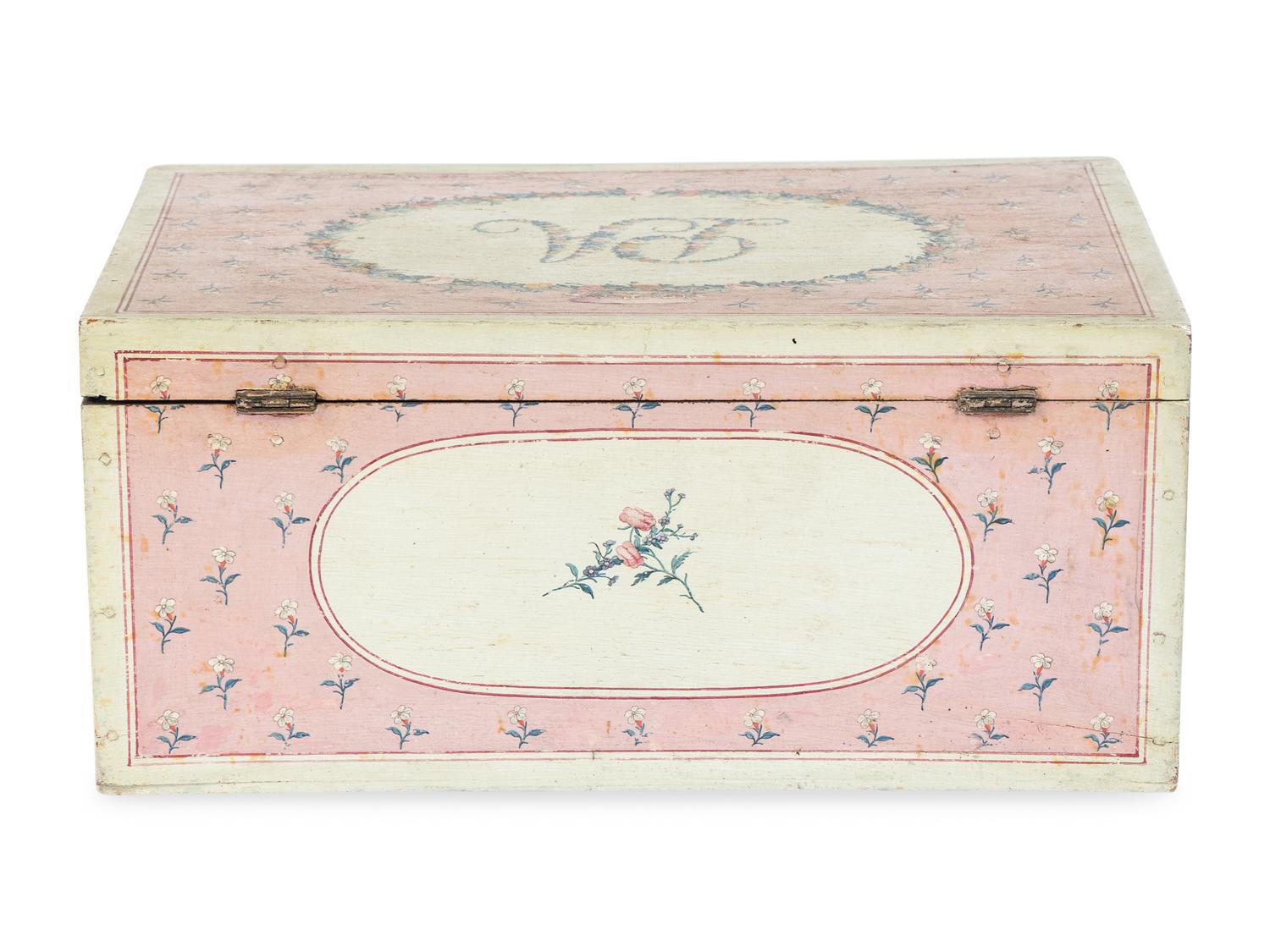 A Royal Painted Wood Work Box