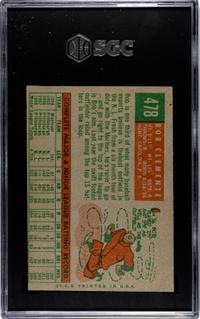 A 1959 Topps Roberto Clemente Baseball Card No. 478 (SGC 4.5 VG-EX+)