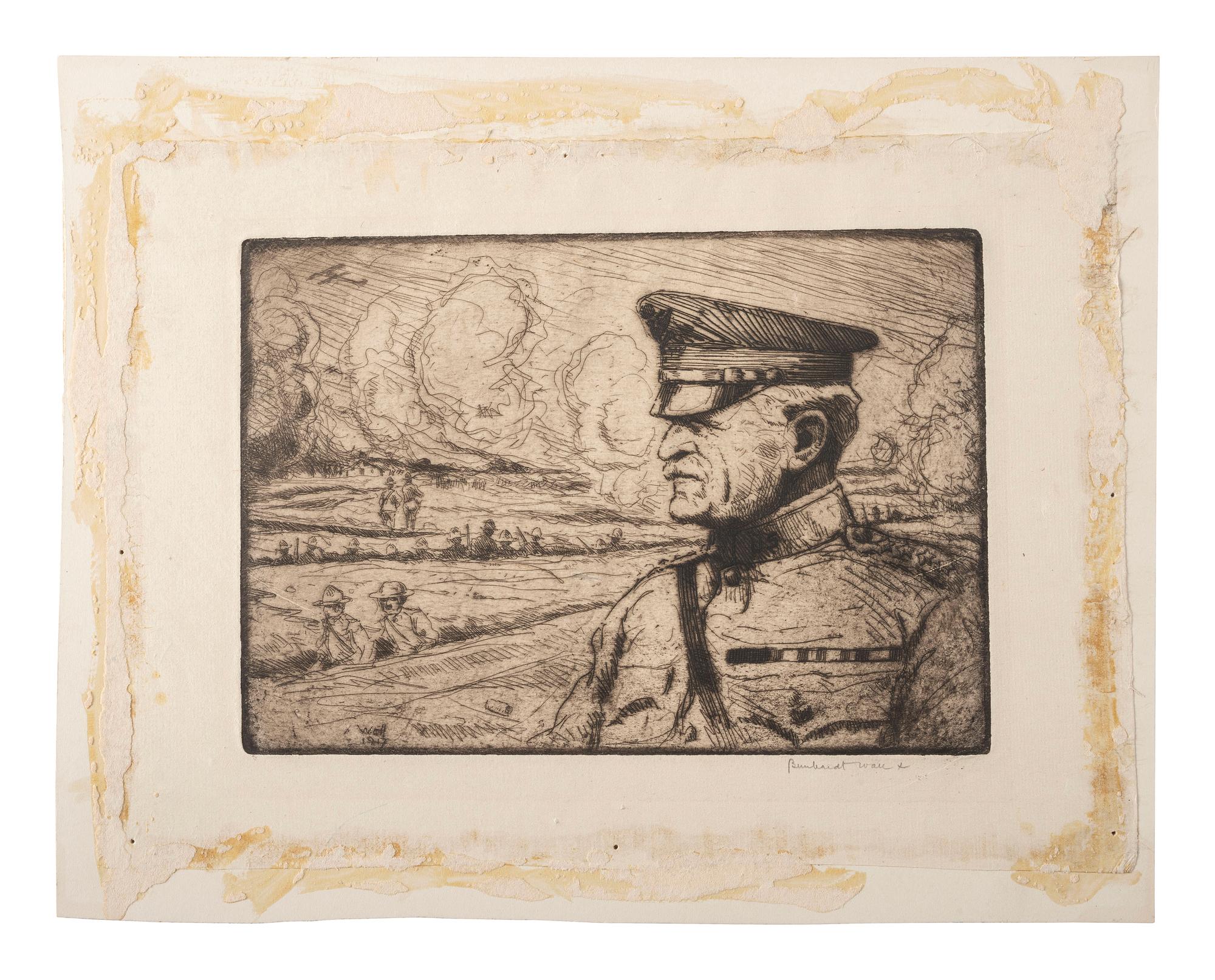 [WORLD WAR I]. WALL, Bernhardt (1872-1956), artist. 3 etchings of John J. Pershing & Joseph Joffrey.