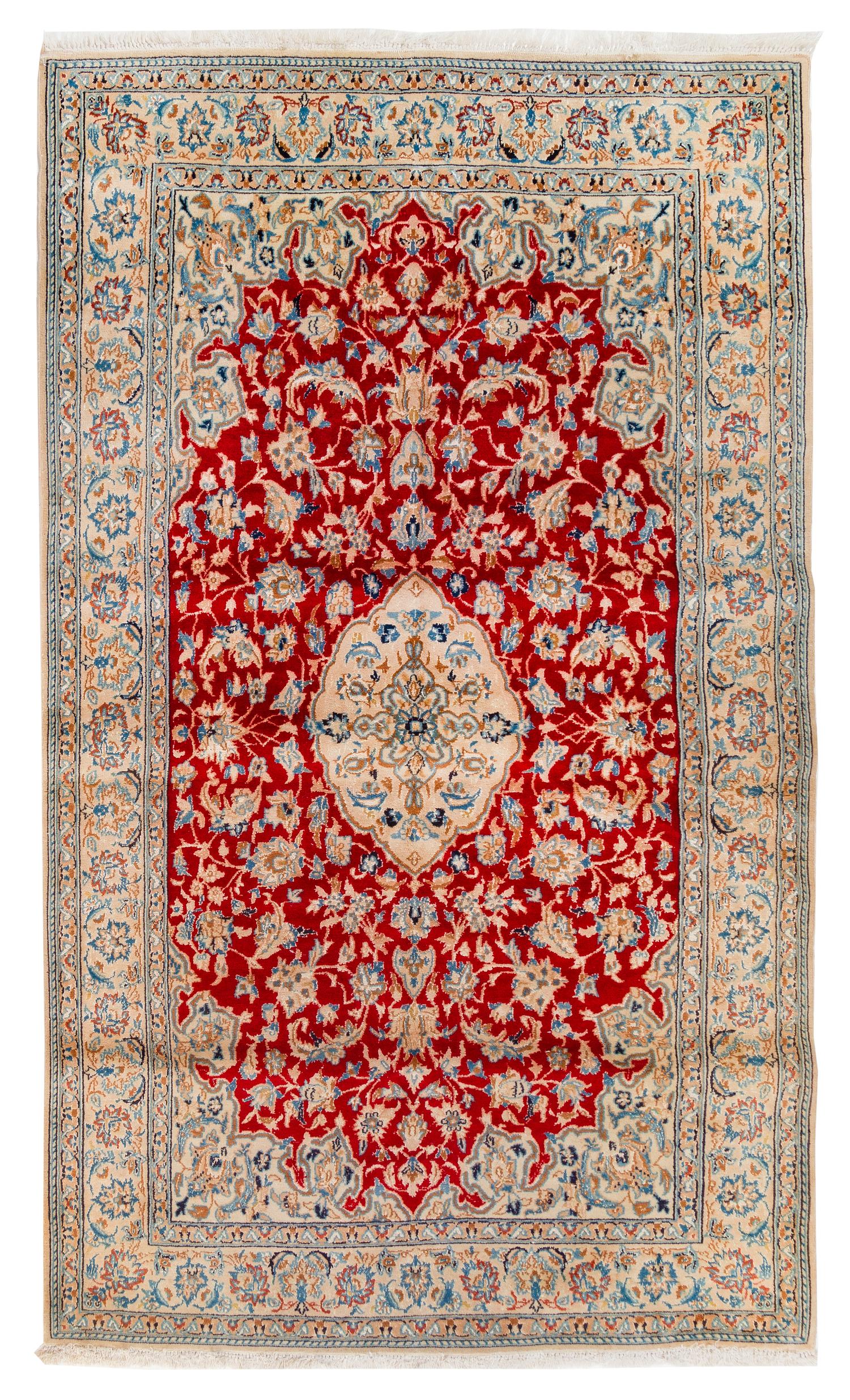 A Nain Wool and Silk Rug 6 feet 9 inches x 4 feet. — SECOND HALF 20TH CENTURY