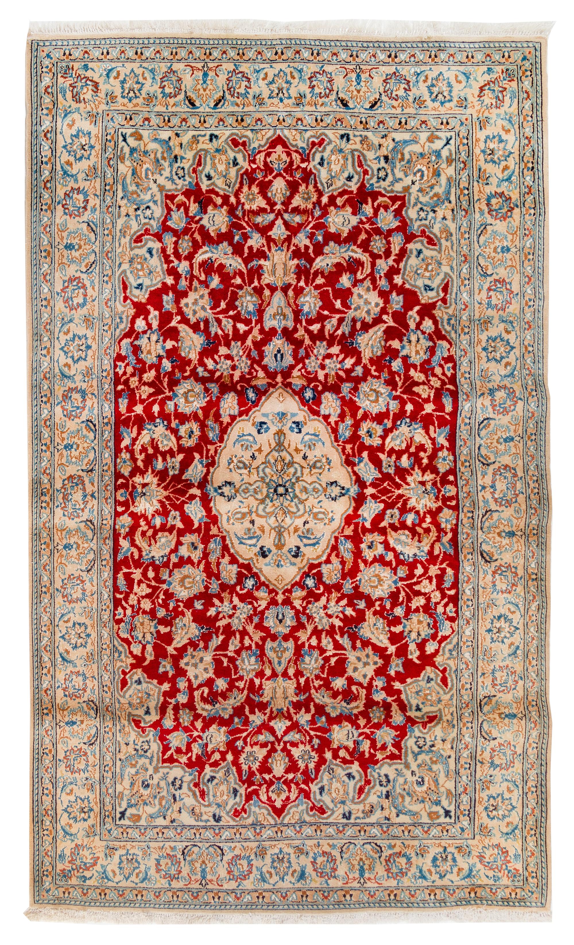 A Nain Wool and Silk Rug 6 feet 9 inches x 4 feet. — SECOND HALF 20TH CENTURY